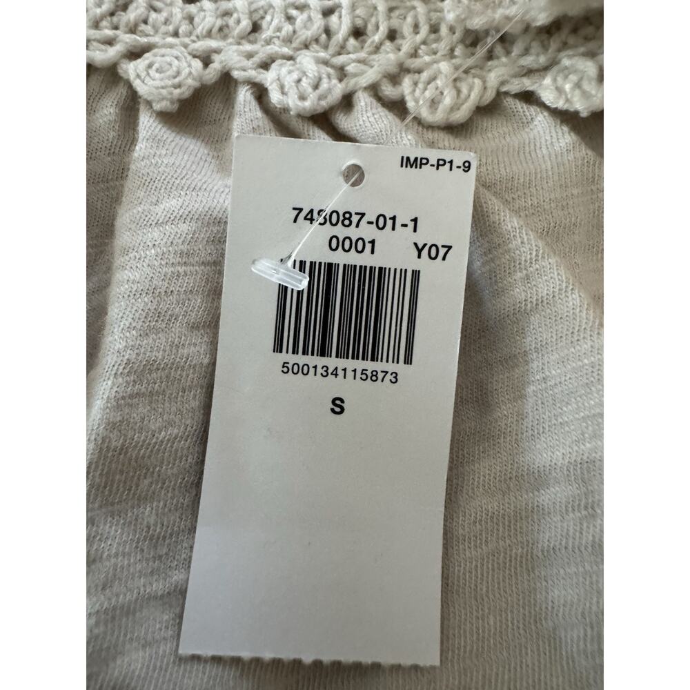 Old Navy Cream Crochet Babydoll Tank Top NWT Size Small Boho Cottagecore Cami - Picture 7 of 8